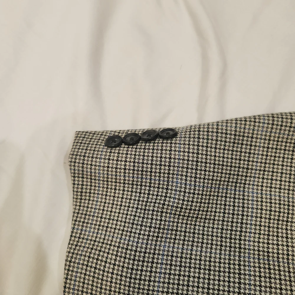 Brooks‎ Brothers Men Gray Houndstooth Silk Wool Blend Sport Coat Size 42L Career